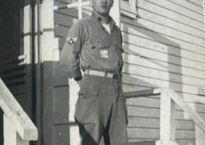Reynaldo Severino Medina in uniform in doorway