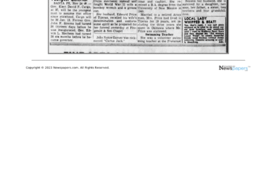 Norma Zoe Perkins (Yeman) Price newspaper article on war service