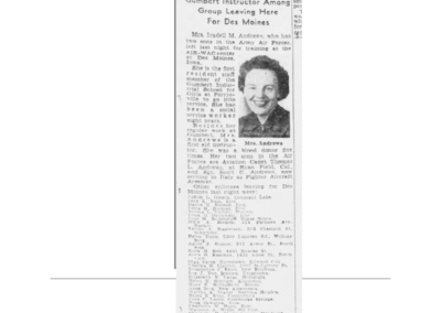 Iradell Andrews newspaper clipping joins WAC