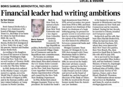 Boris Berkovitch obituary