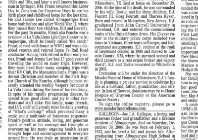 Doughty, Florence C Offtermatt obituary