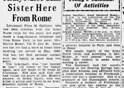 Flora Gallagher newspaper clipping