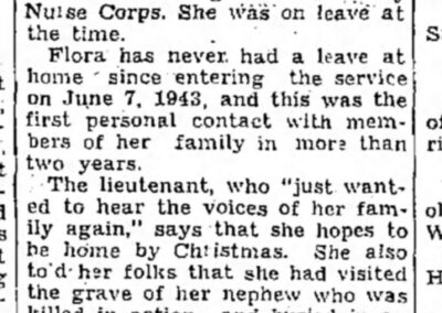 Flora Gallagher newspaper clipping