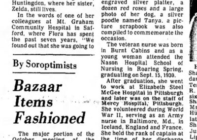 Flora Gallagher newspaper clipping