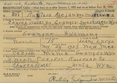 Rutelio Martinez registration card.
