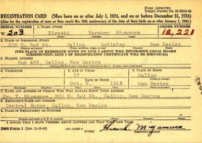 Hiroshi Miyamura military registration card
